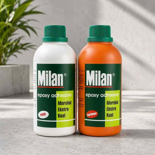 Produk adhesive industrial Milan dengan teknologi perekat epoxy kuat, tahan lama, dan performa profesional