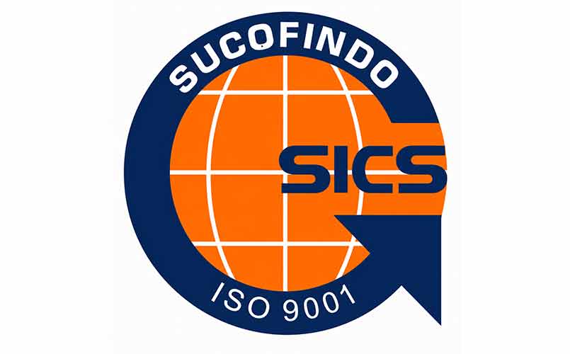 Logo sertifikasi SUCOFINDO SICS ISO 9001 sebagai standar manajemen mutu untuk produk coating dan adhesive berkualitas dari Milan.co.id.