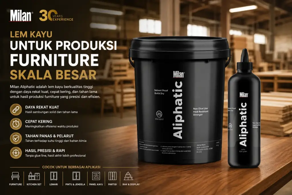 Milan Aliphatic sebagai rekomendasi lem kayu untuk produksi furniture skala besar
