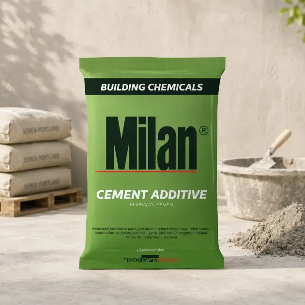 Milan Cement Additive adalah bahan pembantu semen untuk mencegah keretakan pada plesteran.