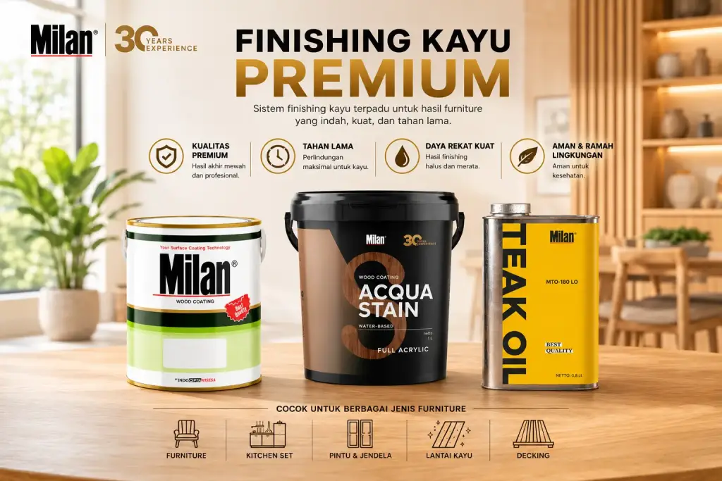 Milan menghadirkan produk finishing kayu berkualitas dan premium