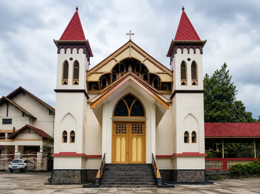 Aplikasi Milan Acqua Stain pada kursi dan dekorasi kayu Kapel Hati Kudus Gereja Athanasius Semarang