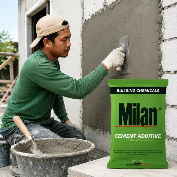 contoh pemakaian Milan cement additive yang benar agar acian dan plesteran kuat