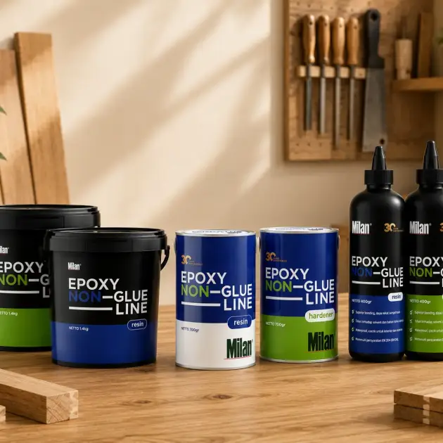 epoxy non glue line dari Milan untuk menyambungkan kayu ke kayu dengan daya rekat kuat