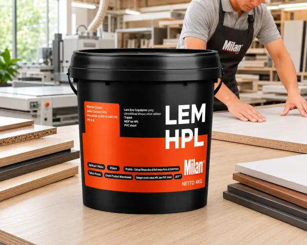 aplikasi lem HPL dari Milan bisa untuk kebutuhan interior seperti furnitur dan dekoratif lainnya