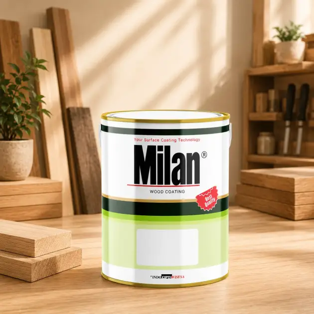 melamine lacquer (ML) dari Milan merupakan finishing kayu dengan berbagai pilihan kilap, cocok untuk berbagai kebutuhan