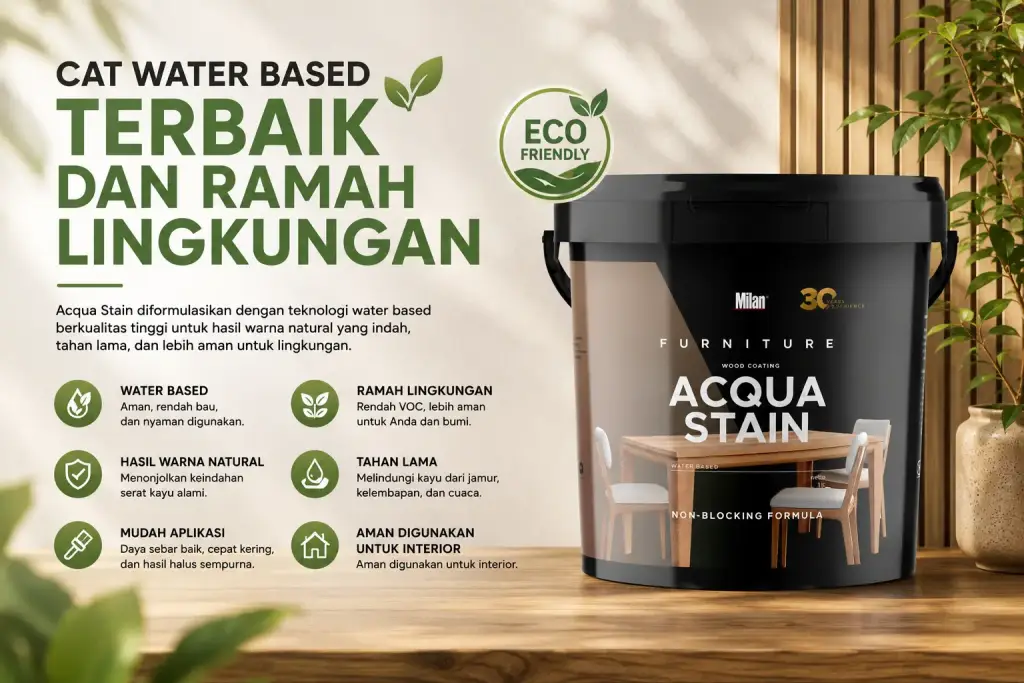 Pengenalan Dasar Cat Water Based: Semua yang Perlu Anda Ketahui Milan Acqua Stain sebagai cat water based terbaik