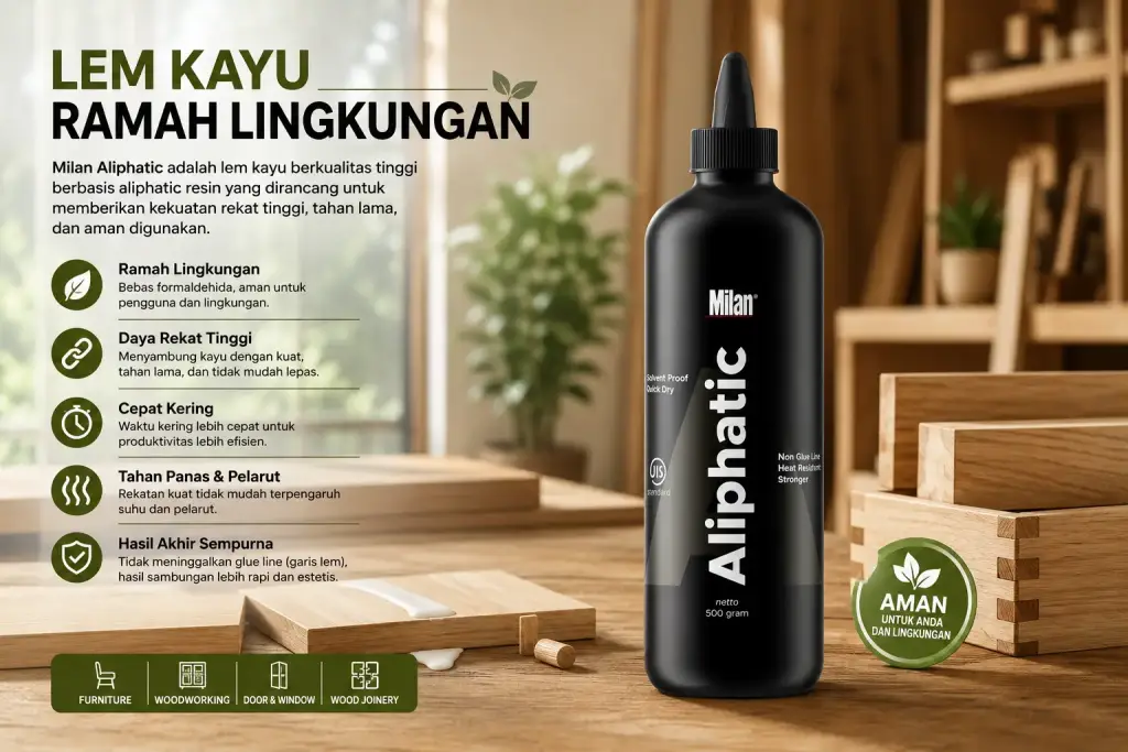 Milan Aliphatic sebagai adhesive kayu ramah lingkungan