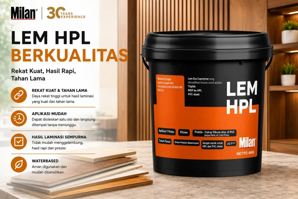 Penyebab Lapisan HPL Menggelembung Setelah Dipasang Milan lem HPL berkualitas untuk berbagai kebutuhan industri