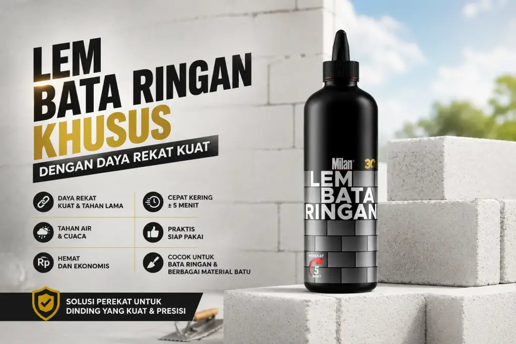 Semen Mortar vs Lem Bata Ringan Milan, Mana yang Lebih Kuat untuk Dinding? Lem Bata Ringan Milan dengan daya rekat kuat
