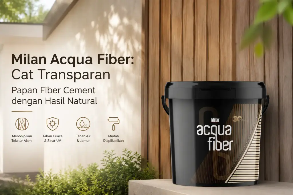 Milan Acqua Fiber - Cat transparan premium untuk papan fiber cement