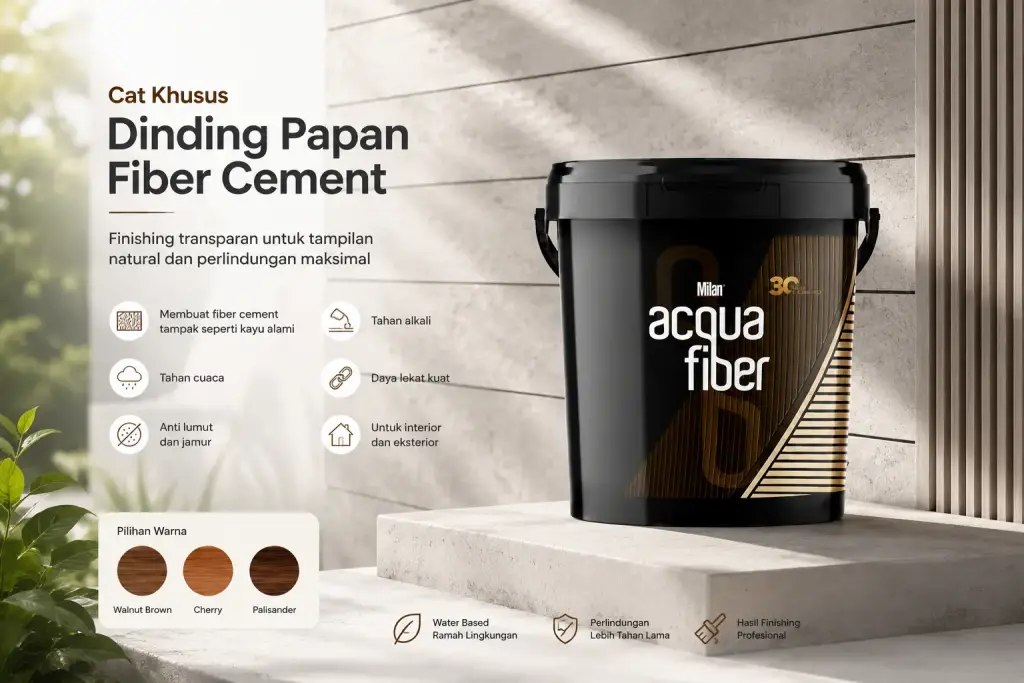 6 Ide Desain Dinding Fiber Cement untuk Rumah Modern dan Minimalis Milan Acqua Fiber sebagai cat khusus dinding papan fiber cement