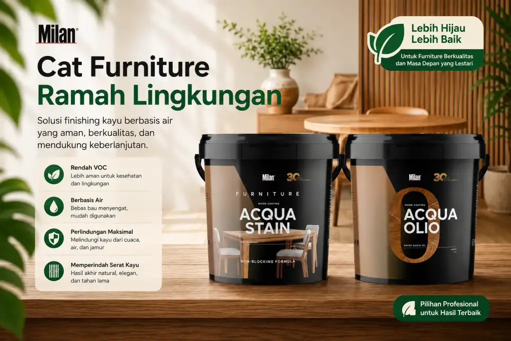 Milan Acqua Olio dan Acqua Stain sebagai cat furniture ramah lingkungan