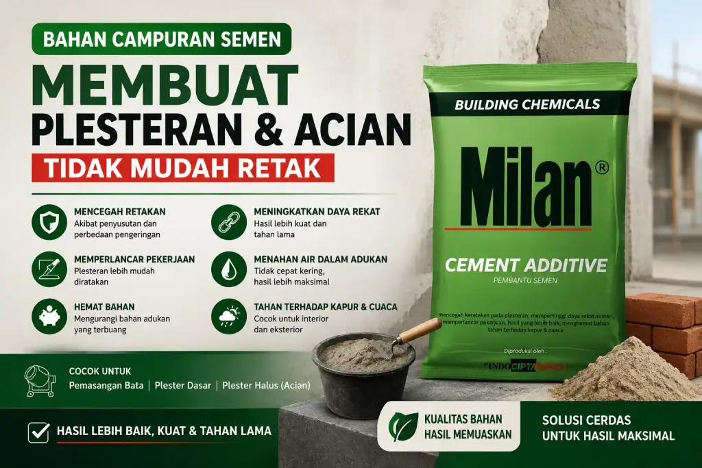 Milan Cement Additive sebagai bahan campuran semen