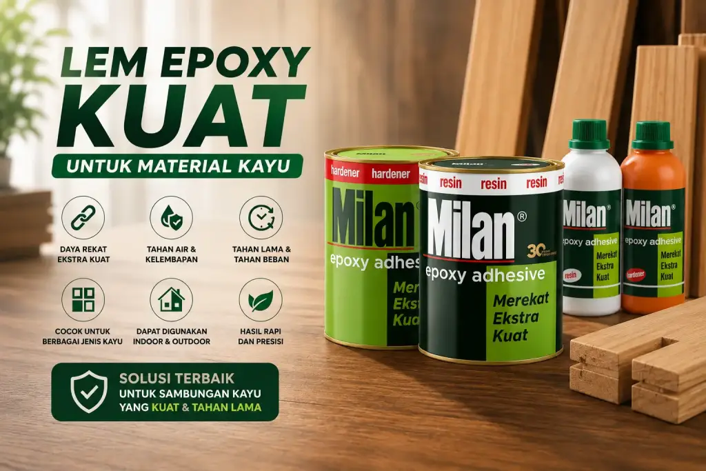 Milan Lem Epoxy kuat untuk material kayu