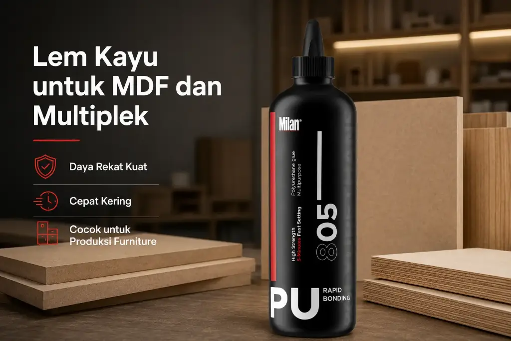 Milan Lem PU 805 sebagai lem kayu untuk MDF dan multiplek
