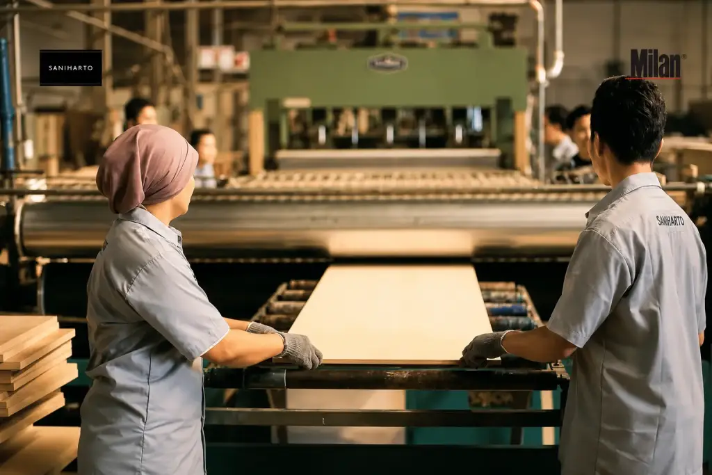 Saniharto mengombinasikan proses pekerjaan manual dengan teknologi modern