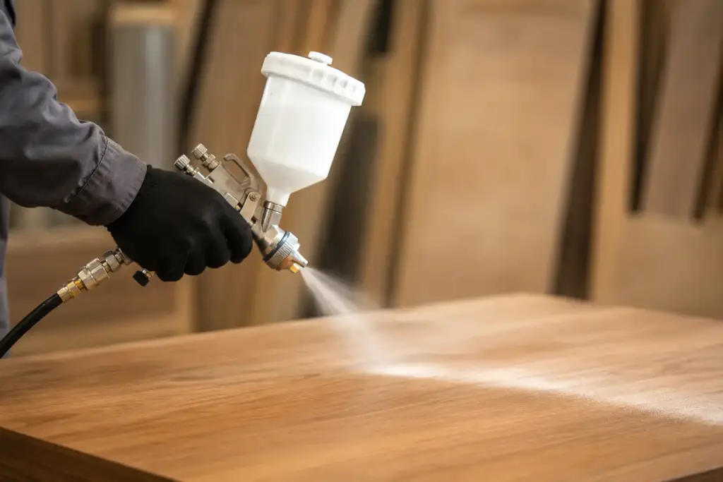 jenis spray gun untuk aplikasi finishing pada kayu