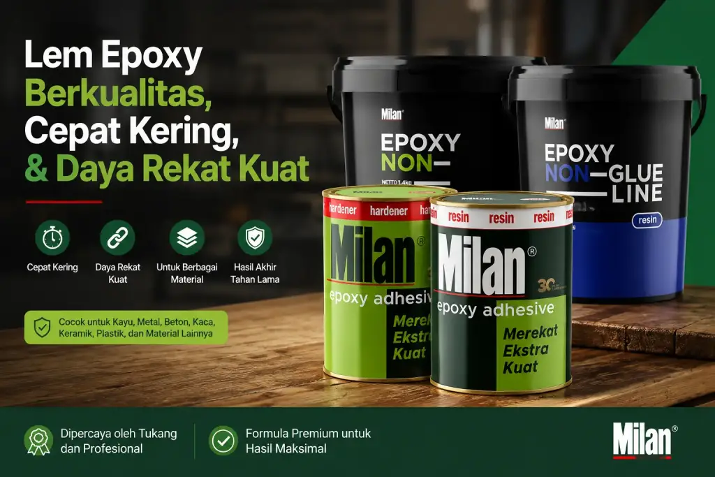 Milan Lem Epoxy - Cepat kerang, berkualitas, dan daya rekat kuat