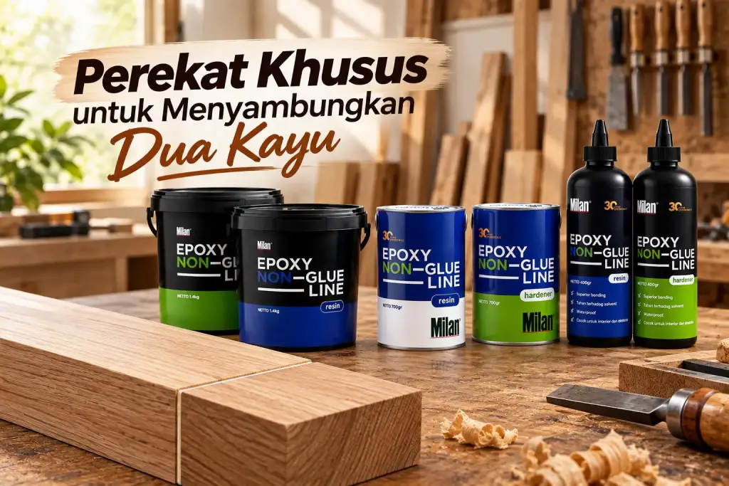 Milan Lem Epoxy Non Glue Line - perekat khusus untuk menyambungkan dua kayu