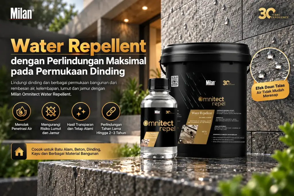 Milan Omnitect Water Repellent untuk perlindungan bangunan dari air hujan lebih maksimal
