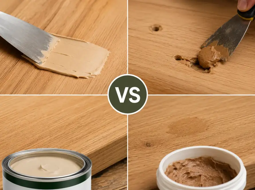perbedaan wood filler vs wood putty